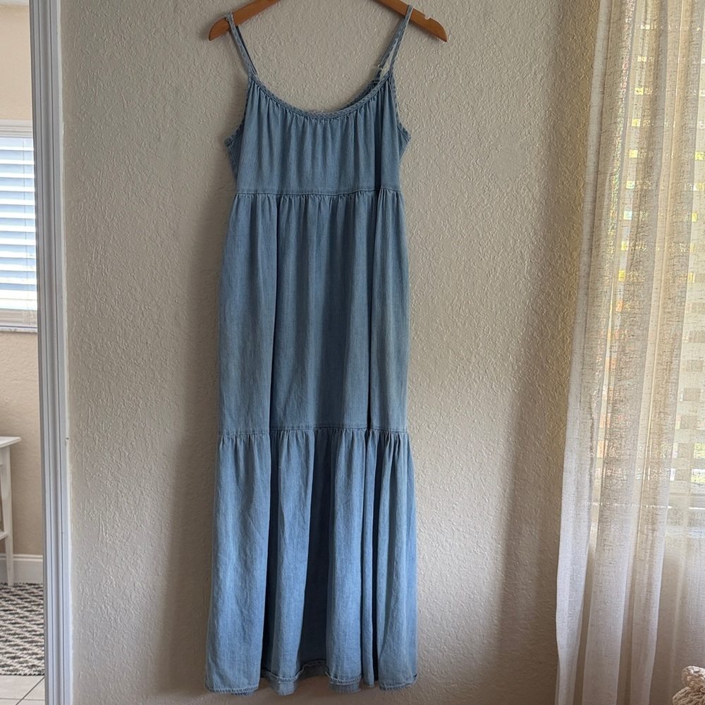 Forever 21 Light Blue Denim Maxi Dress